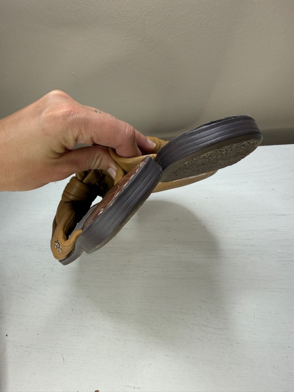 Sam Edelman Garson Slide Sandal Knotted Leather Cushioned Sz 8 - Picture 7 of 13